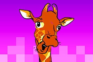 Cartoon giraffe headshot