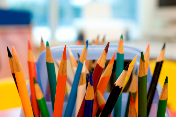 image of colored pencils up close,, meant to illustrate both design, the use of color and the many varieties of people who use the web, all of which ties into inclusive design.
