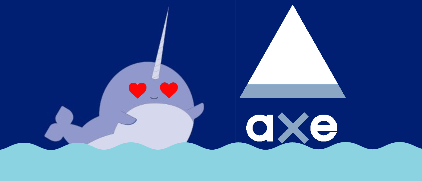 WebHint Nellie mascot appears to be in love with aXe logo