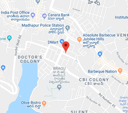 Google map of Deque Software Private Limited, near intersection of Hitech City Rd and Kavuri Hills Rd, opposite lane to Madhapur Police Station