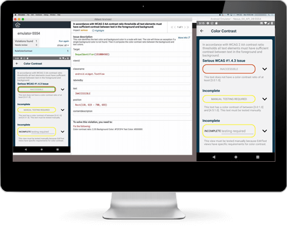A screenshot of Deque's Attest Android