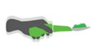 Illustration of a hand holding the steadyspoon.