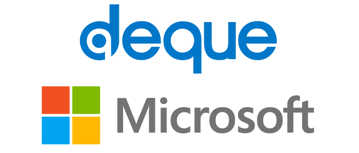 Deque and Microsoft logos