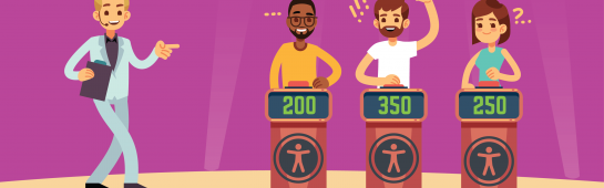 people playing accessibility game show