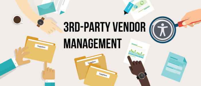 Third-party vendor management with accessibility and suppliers icons