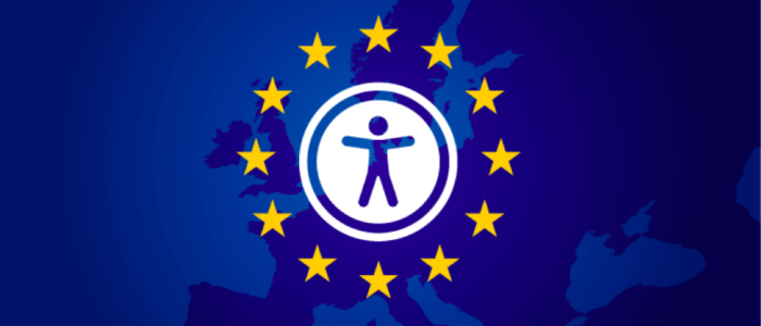 EU Flag with accessibility symbol in the stars