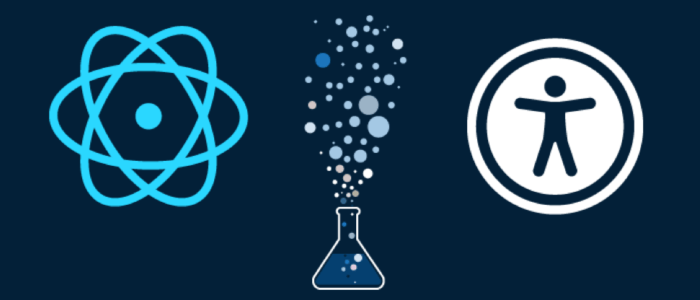 Lab equipment with accessibility and react icons