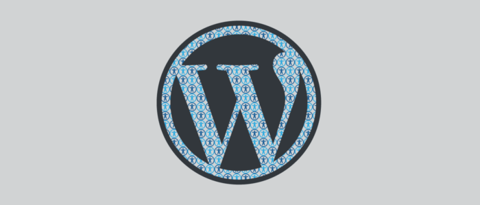 Illustration of the wordpress logo filled with little accessibility logos