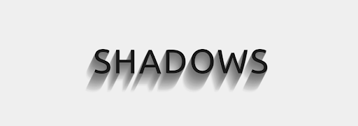 Image of the word shadow with decorative shadows below the text
