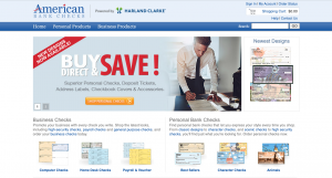 Screenshot of American Bank Checks homepage