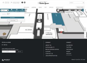 Screenshot of a 3D map of Scottsdale Fashion square property