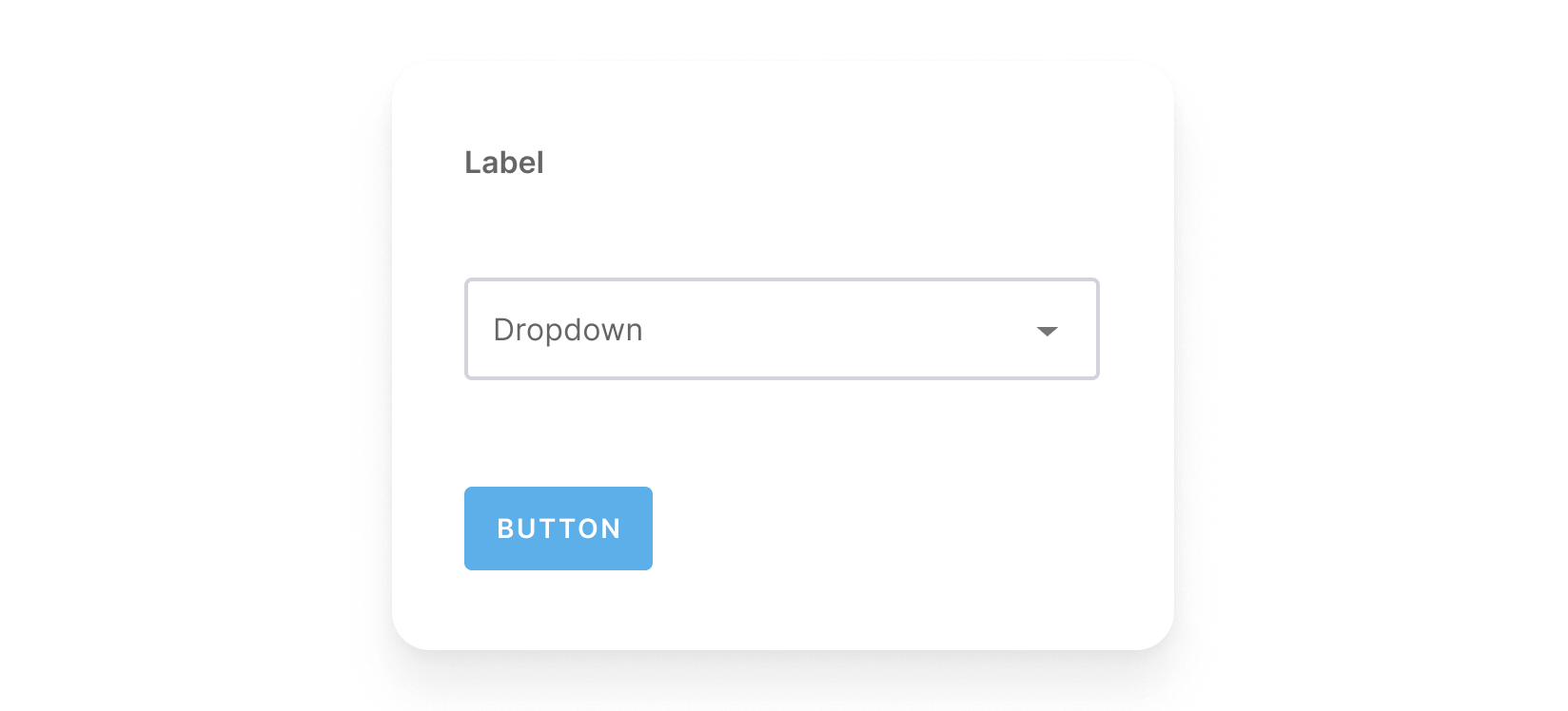 Three atomic elements: a form label, a dropdown selector, and button.