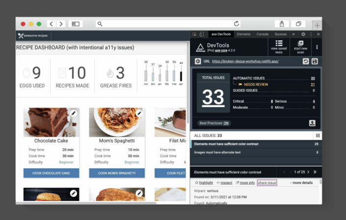 axeDevTools 4.9.3 feature