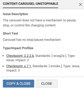 Screenshot of example checkpoint link 2.2.2: Content-Carousel-Unstoppable.