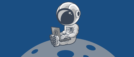 Astronaut on the moon working on accessibility