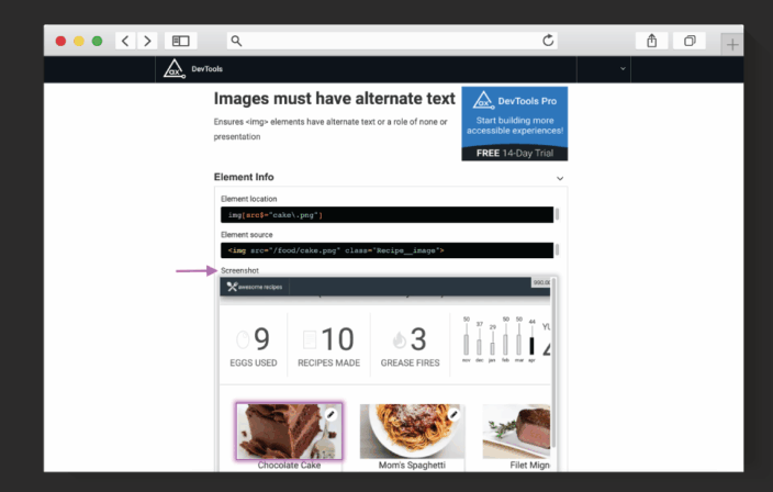 axe DevTools Screenshotting Functionality