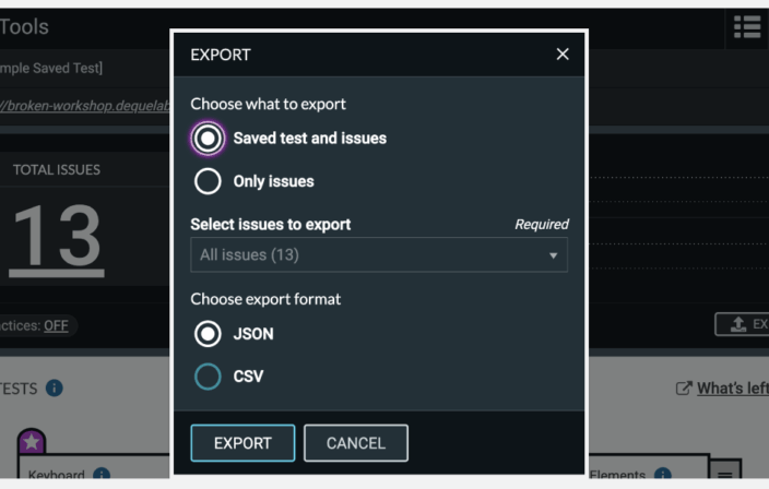 axeDevToolsExtensionRelease ExportEntireTest 1400x600