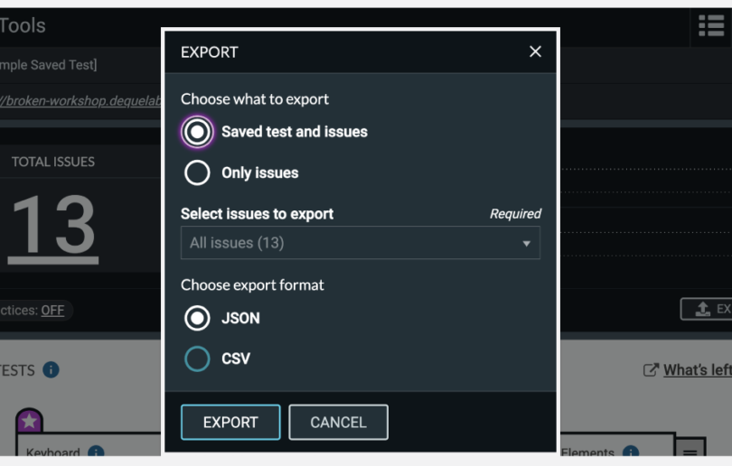 axeDevToolsExtensionRelease ExportEntireTest 1400x600