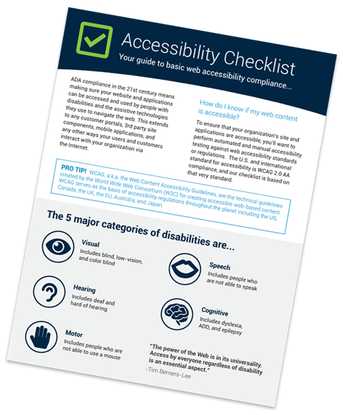 Thumbnail image of the first page of the accessibility checklist