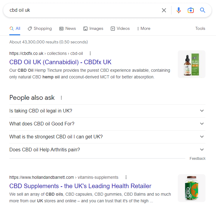 Search result for 'cbd oil uk', showing more commercial resultsSearch result for 'cbd oil uk', showing more commercial results