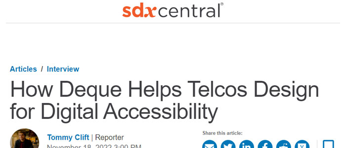 Screenshot of the SDX Central article headline