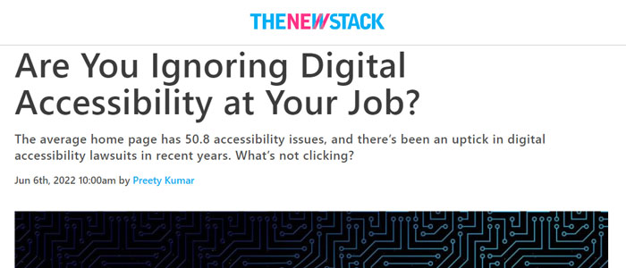 Screenshot of the New Stack article headline