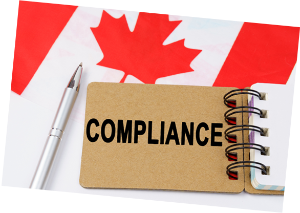 Canada flag with Compliance text