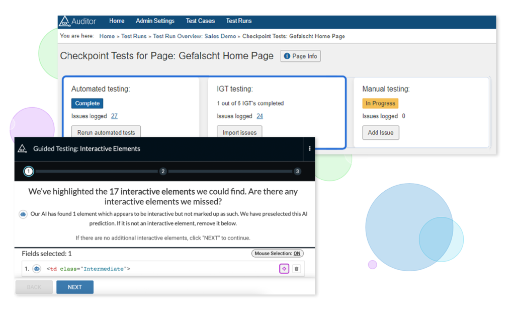 Axe Auditor integrating with axe DevTools IGTs