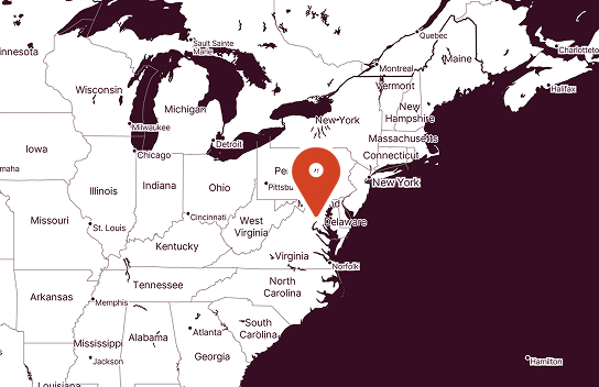 Herndon Virginia USA on the map