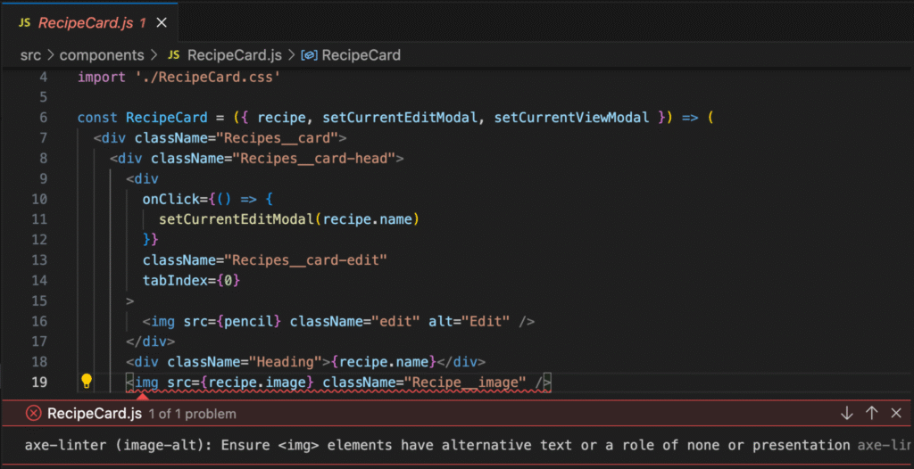 axe DevTools Linter picking up an alt tag violation