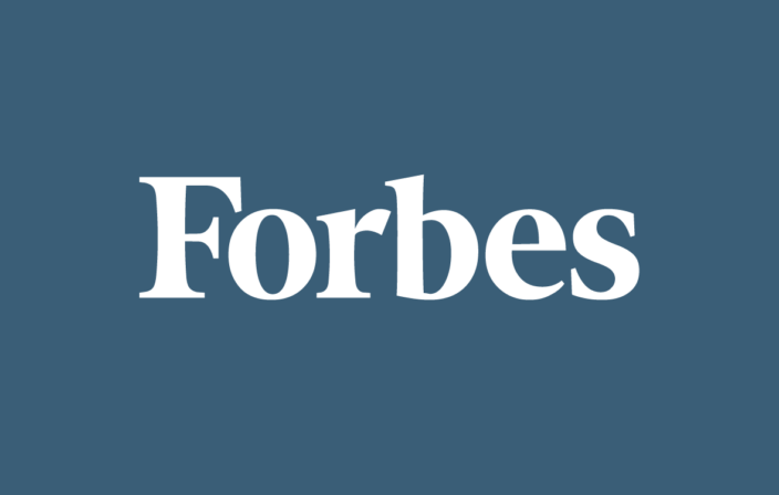 Forbes logo on a blue background.