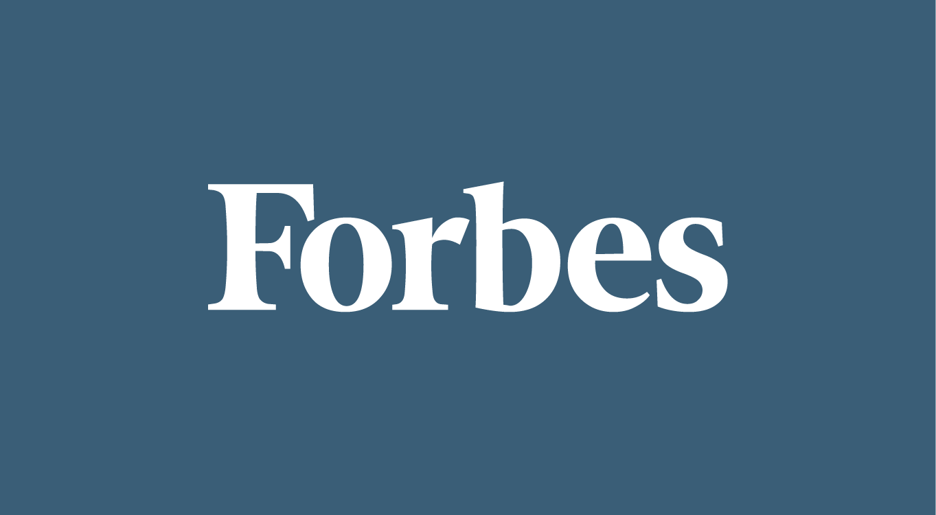 Forbes logo on a blue background.