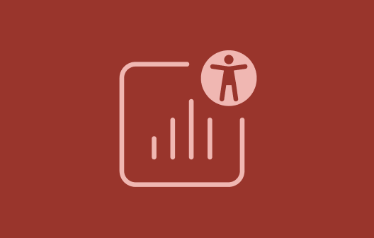 Accessibility icon floating over a report icon