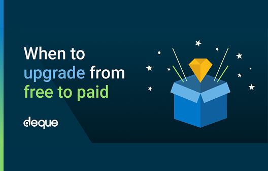 Blog with title that reads When to upgrade from free to paid.