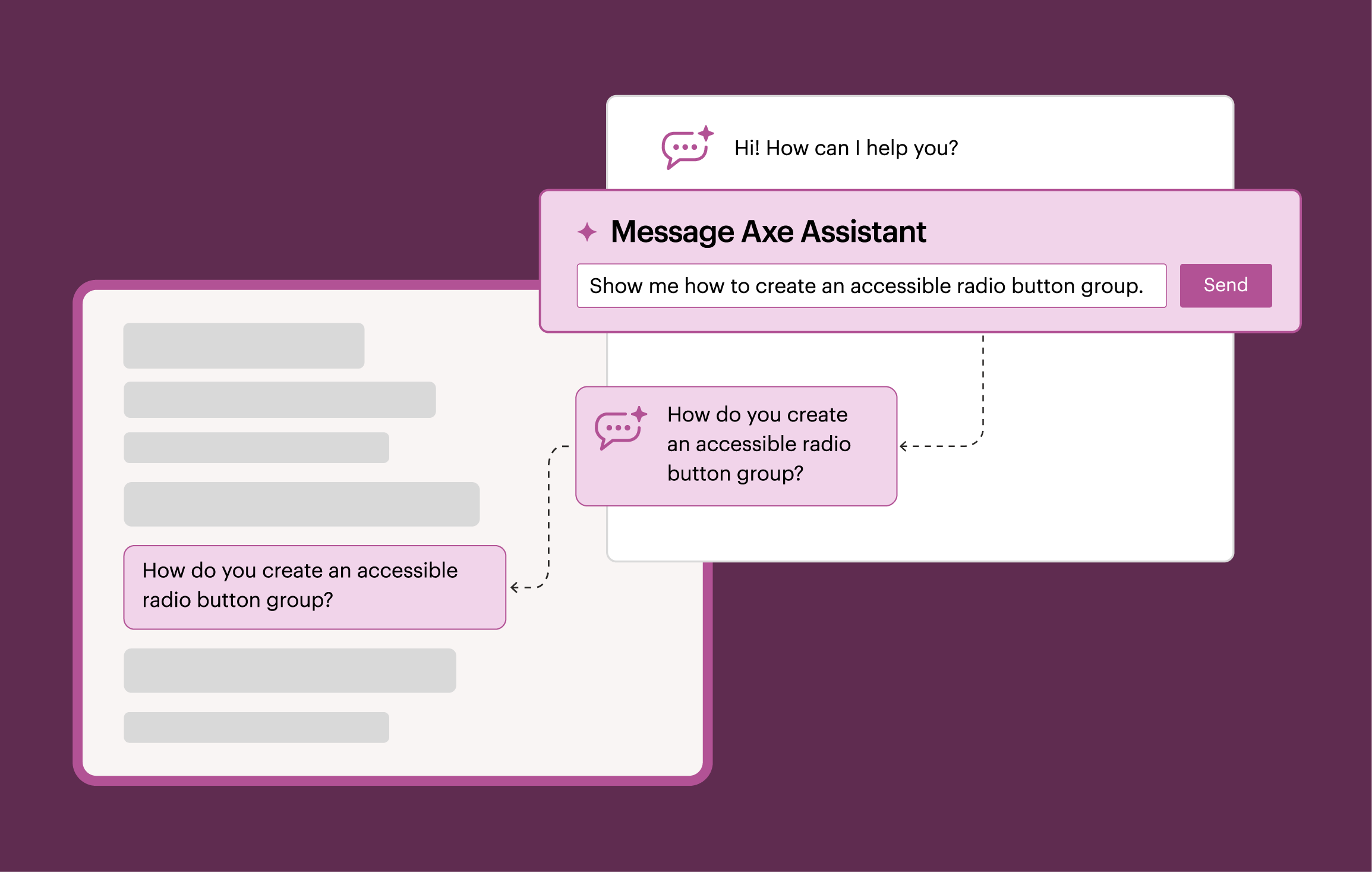 Axe Assistant conversation with no specific environment. Prompt message says 