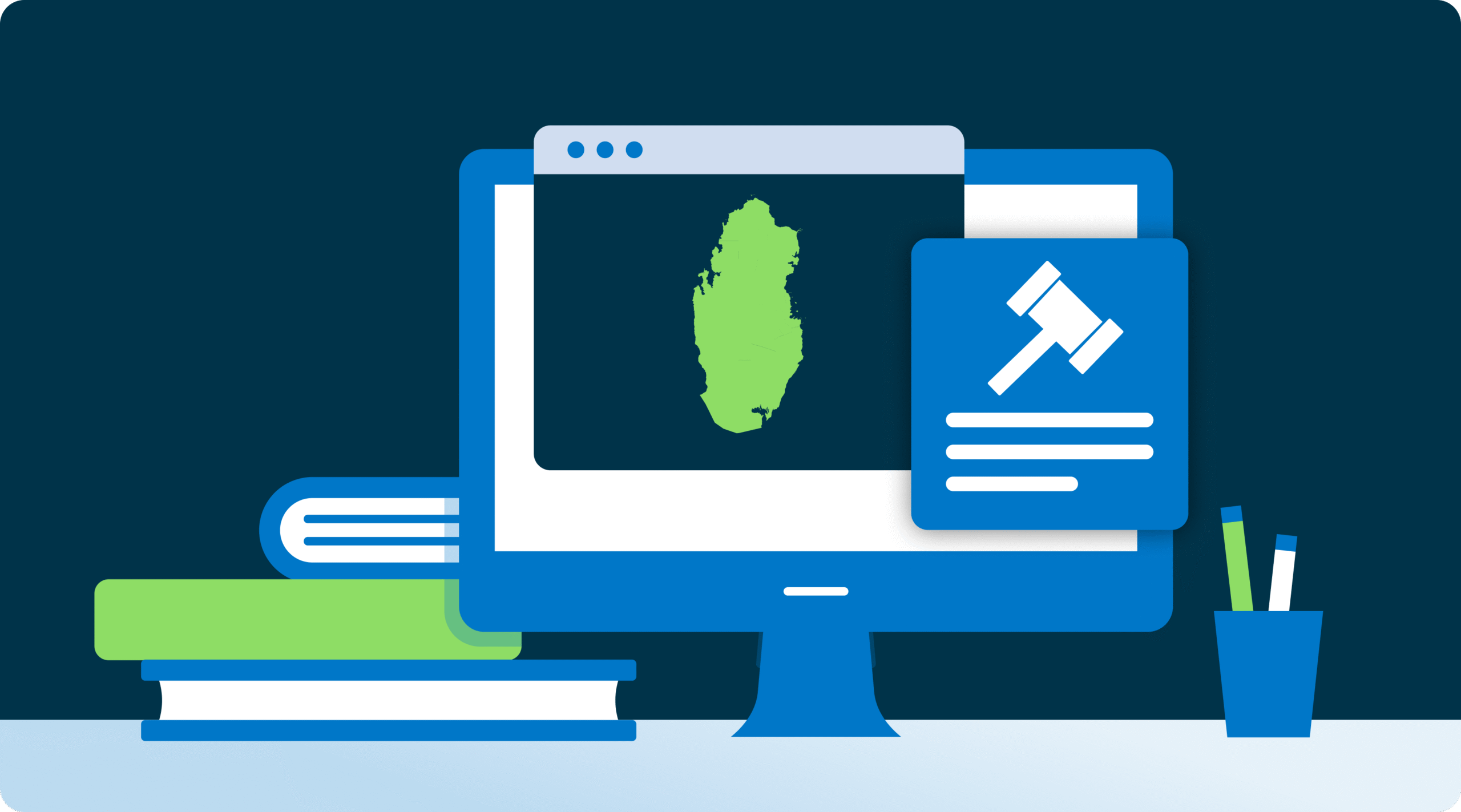 Qatar Map Illustration scaled