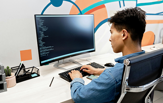 A focused developer hard at work