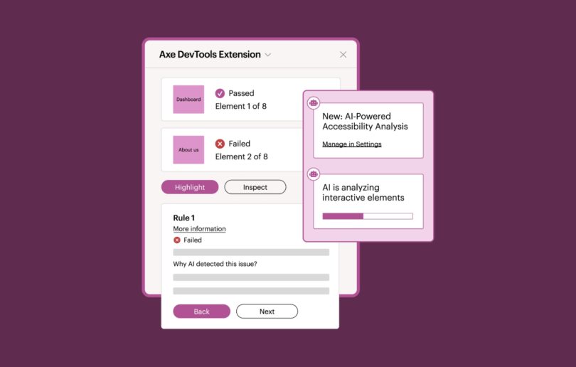The Axe DevTools Extension AI-powered intelligent guided testing feature assessing interactive elements