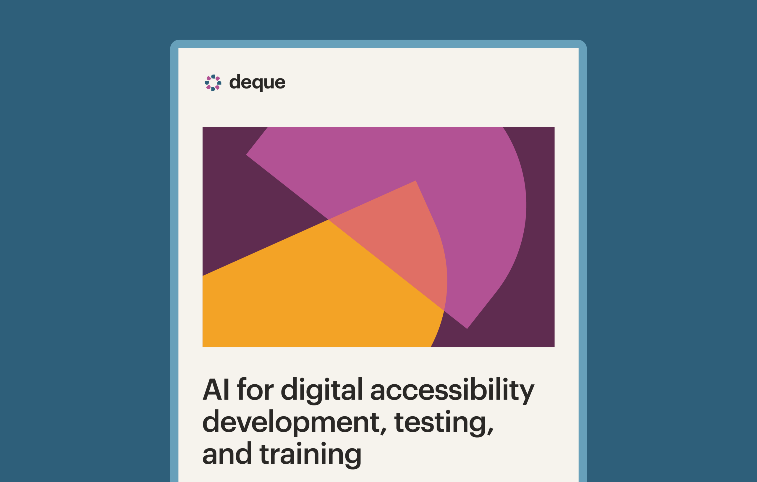 Preview snapshot of the AI for digital accessibility development, testing, and training guide.