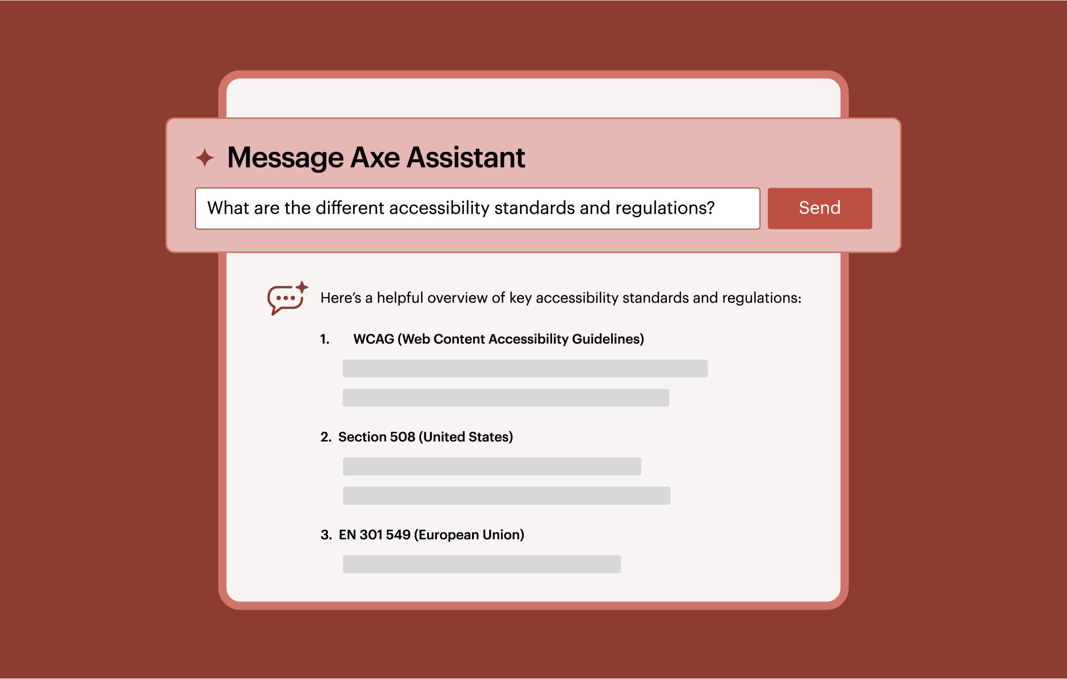 Developer tool interface displaying accessibility violations detected in code and automated reporting within workflows.