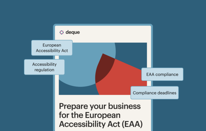 Cover of the Deque EAA guide with the text Prepare your business for the European Accessibility Act
