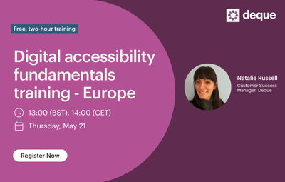 Digital accessibility fundamentals training - Europe