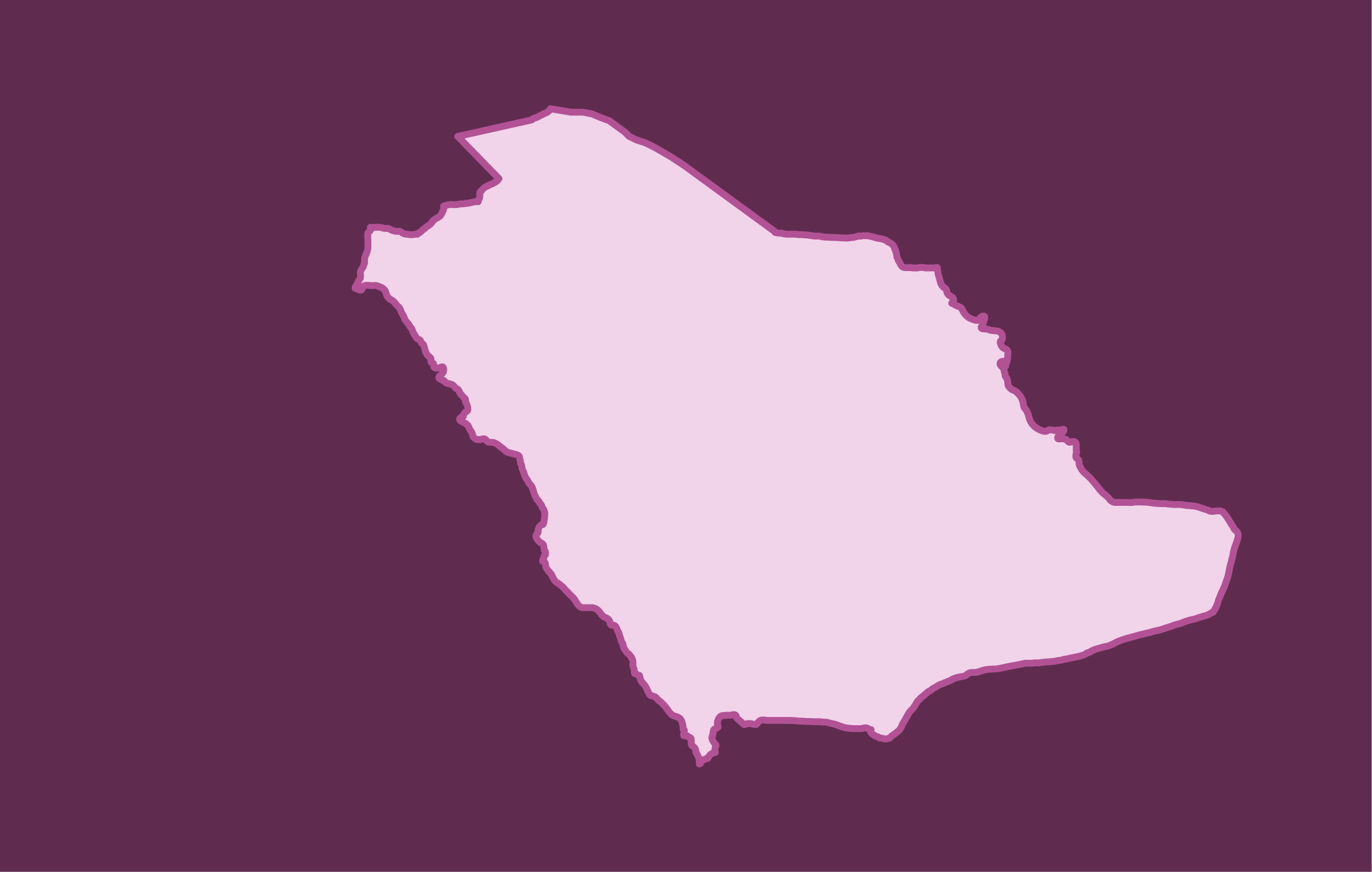 Map of Saudi Arabia on a dark purple background