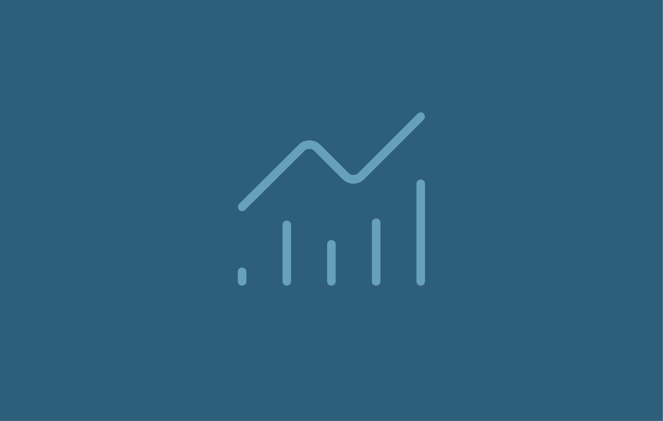 Rising line graph with bar chart