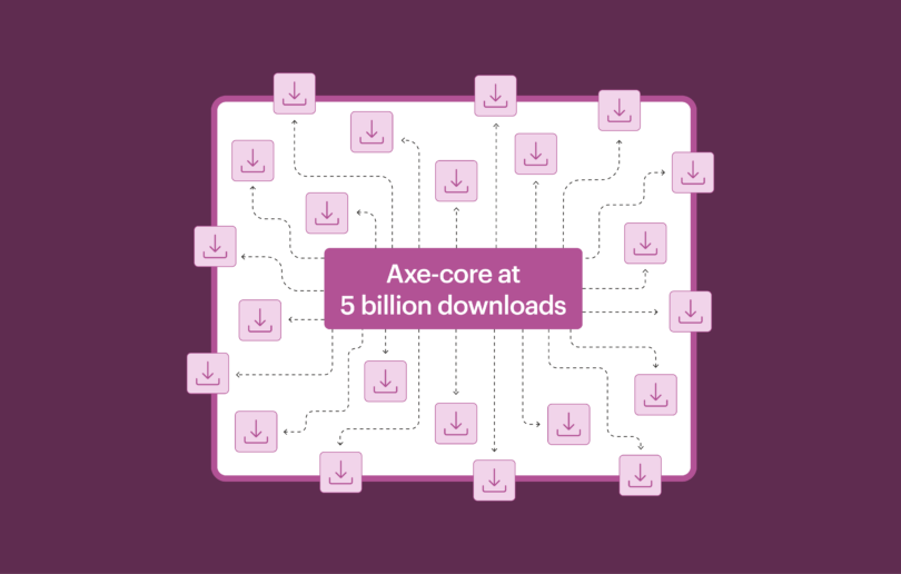 Axe-core at 5 billion downloads with a bunch of download icons