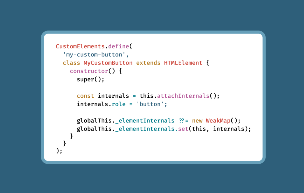 CustomElements HTML leveraging ElementInternals for a button