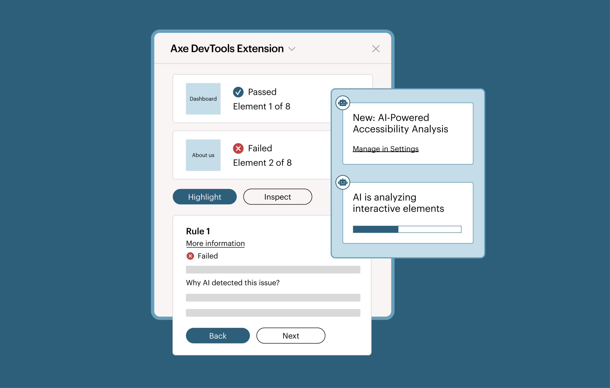 Interactive elements getting tested for accessibility by the AI in Axe DevTools extension